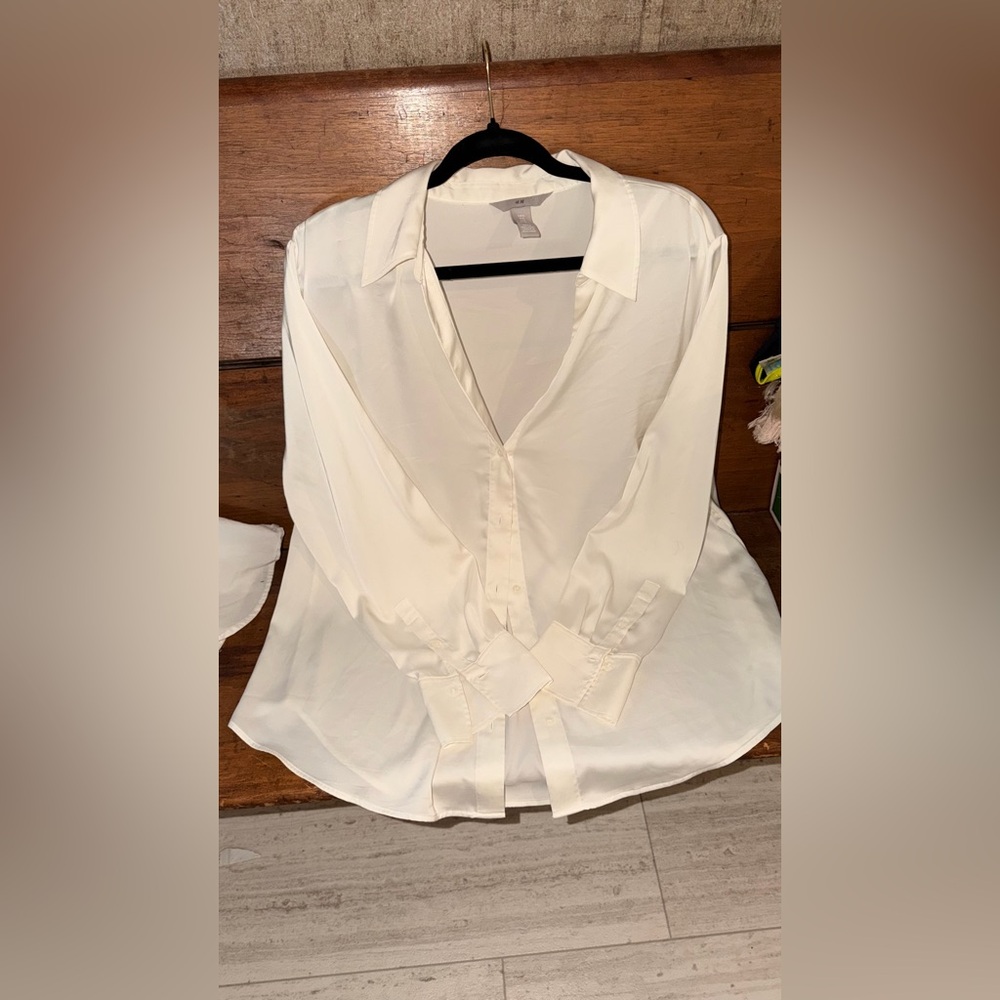 H&M Cream Button Down Shirt